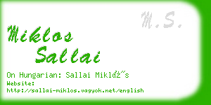 miklos sallai business card